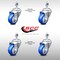 Service Caster 3.5 Inch SS Blue Polyurethane Wheel Swivel 1/2 Inch Threaded Stem Caster Set SCC SCC-SSTS20S3514-PPUB-BLUE-121315-4 - alternate 3